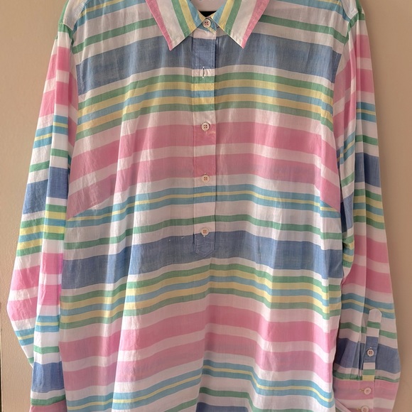 POPOVER TOP-BEACH CLUB STRIPE 2X, 💥NWOT - Picture 2 of 6